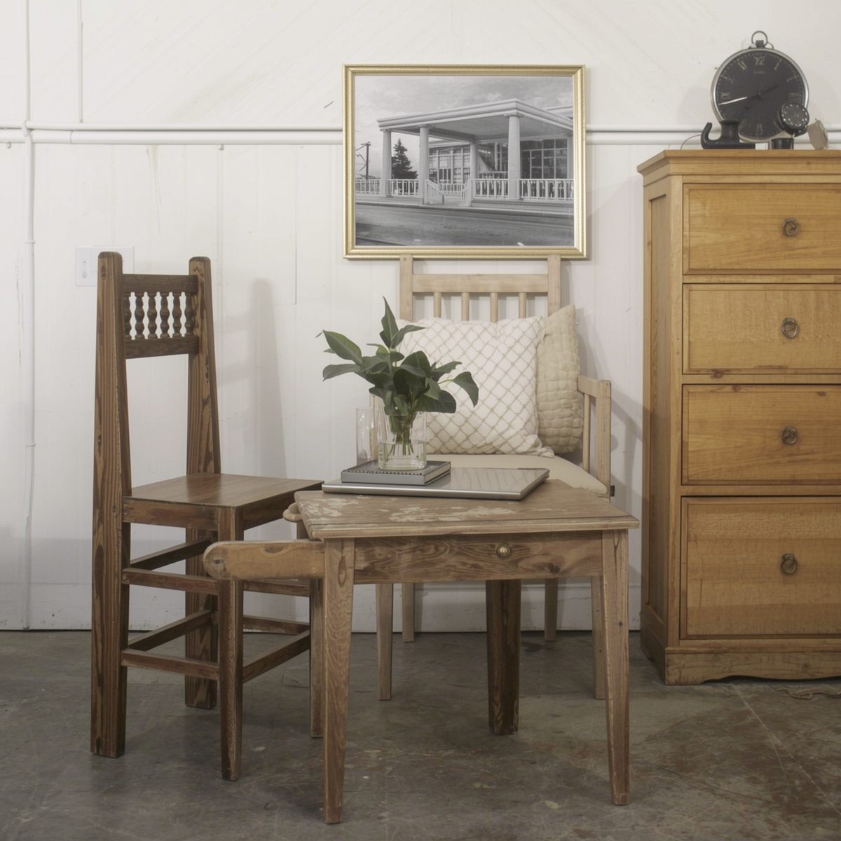 Repaired wooden chair